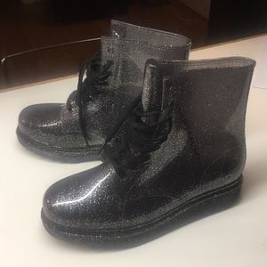 Sparkly Combat Rainboots